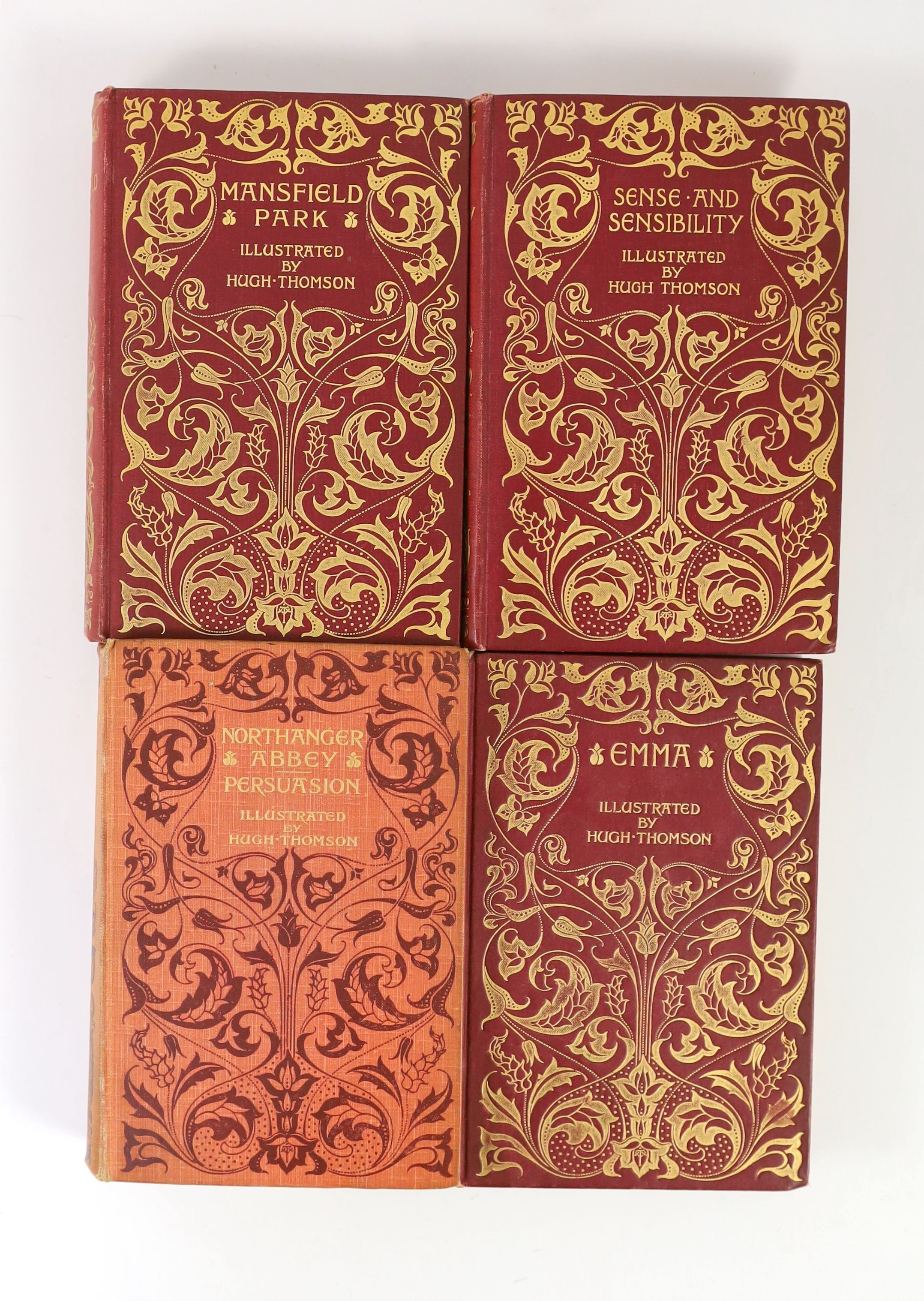 Austen, Jane - Macmillan's Illustrated Standard Novels, comprising: Sense and Sensibility; Emma; Mansfield Park; Northanger Abbey and Persuasion; i.e. 4 vols (ex 5 -without Pride and Prejudice); publisher's introductions